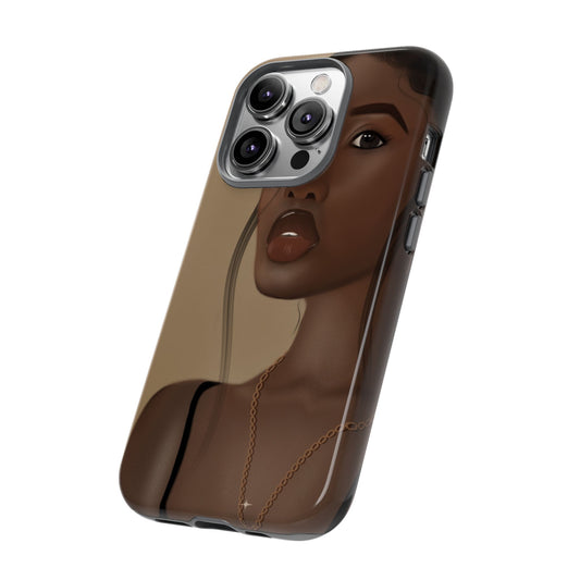 Phone Case, African American Women Art, Golden Brown Beauty, Custom Black Women Art, Tough Cases, Protective Phone Cover, Elegant Black
